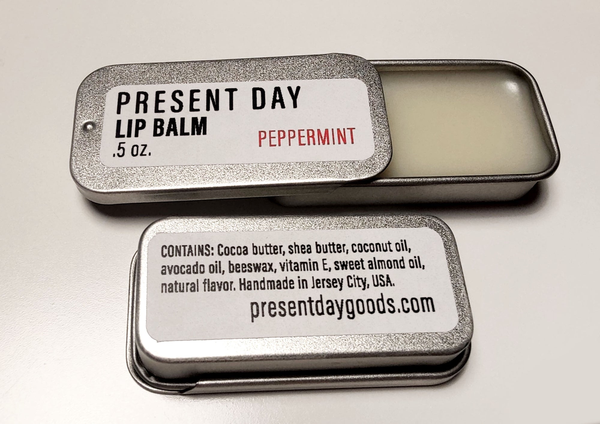 Present Day Peppermint Lip Balm in a Sliding Tin – Deeply Hydrating & Plastic-Free