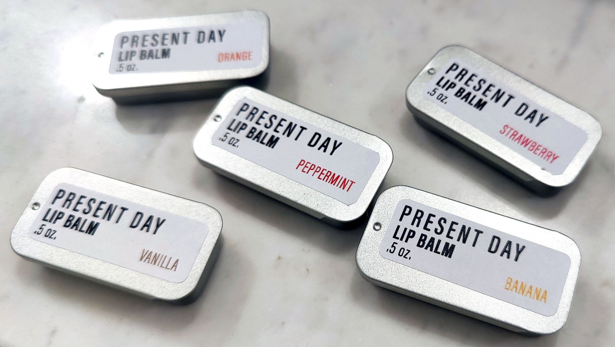 Present Day Vanilla Lip Balm in a Sliding Tin– Deeply Hydrating & Plastic-Free
