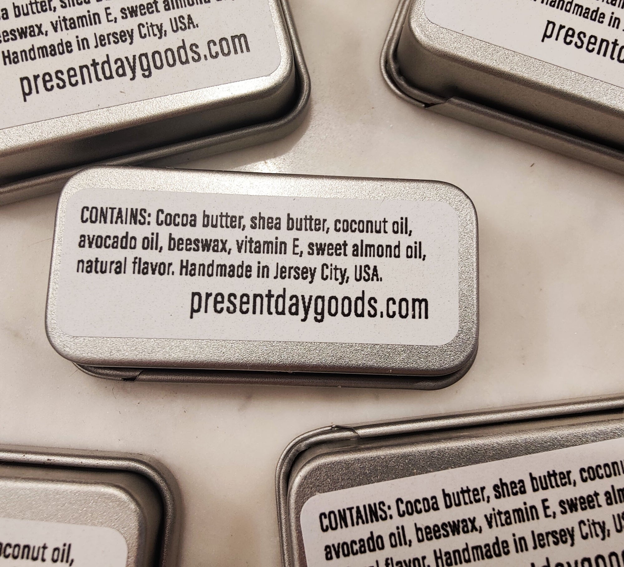 Present Day Vanilla Lip Balm in a Sliding Tin– Deeply Hydrating & Plastic-Free