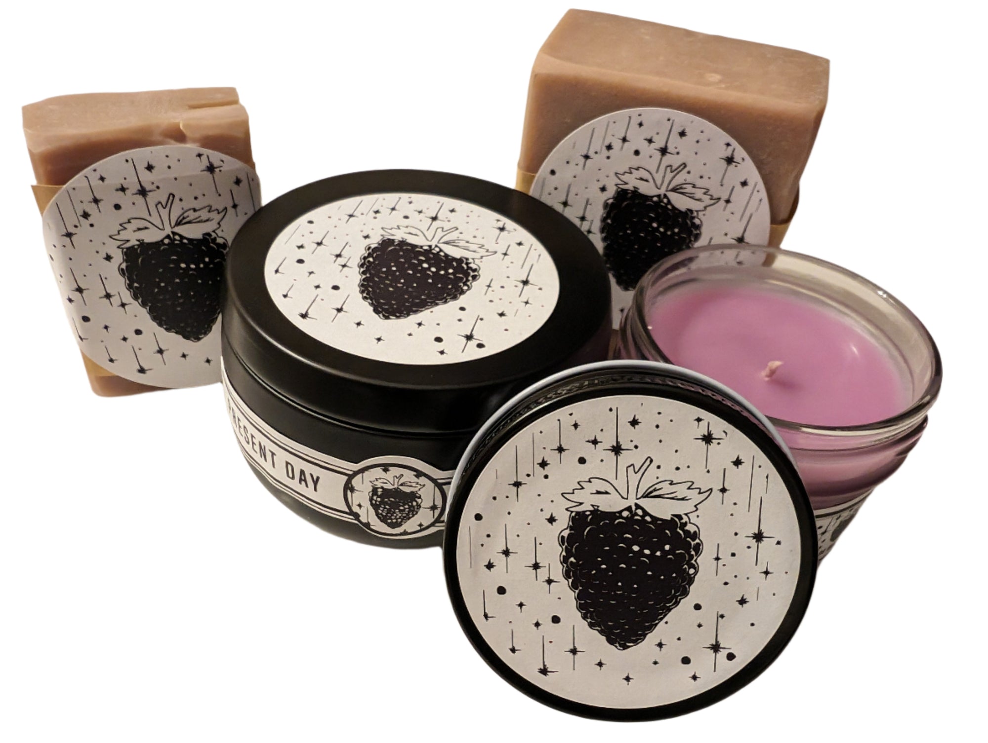 Midnight Blackberry Candle – Hand-Poured 6 oz. Gift Tin, Dark Berry & Amber Scent