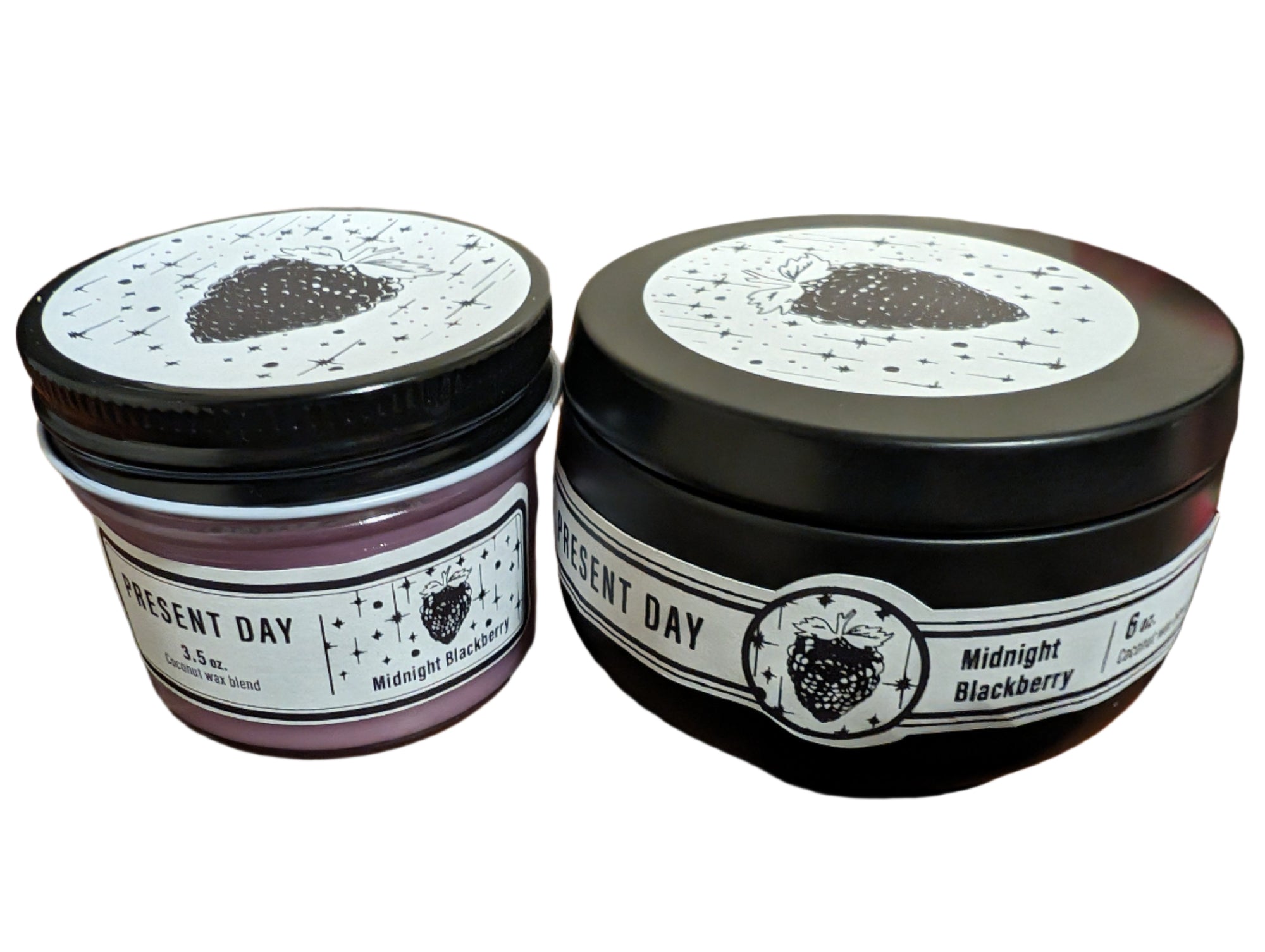 Midnight Blackberry Candle – Hand-Poured 6 oz. Gift Tin, Dark Berry & Amber Scent