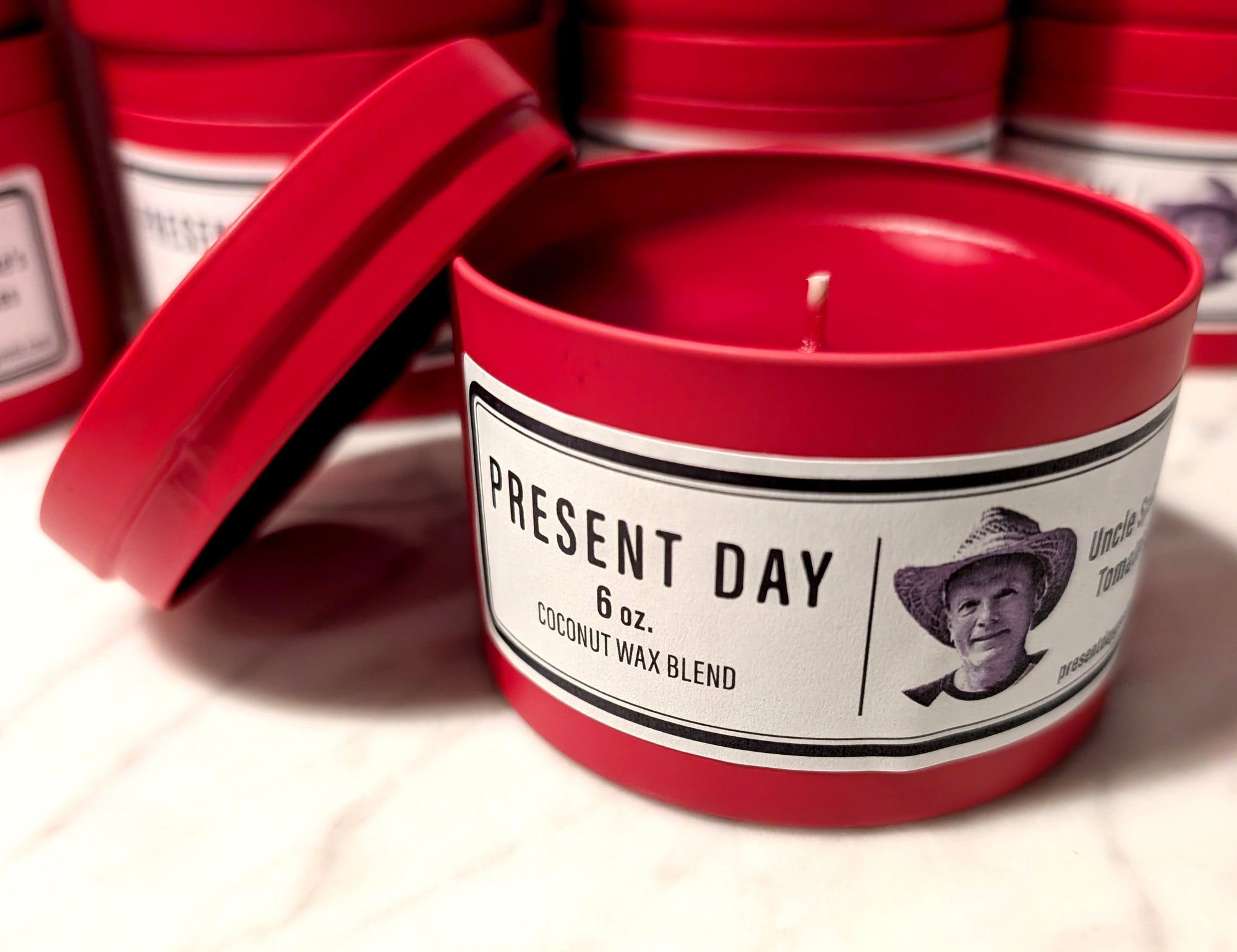 Uncle Spike's Tomatoes - Hand Poured Coconut Wax Candle in a Gift Tin