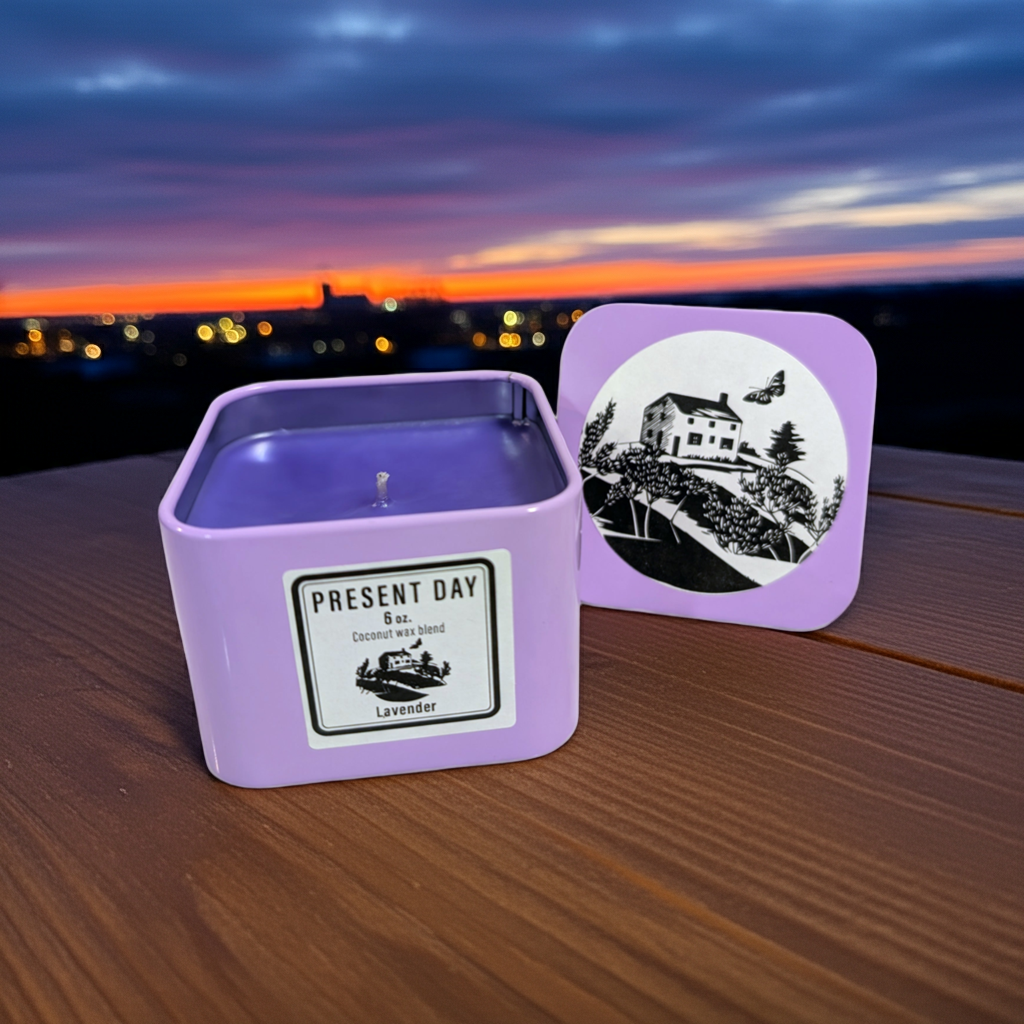 Lavender Candle – Hand-Poured Coconut Wax Blend in Square Gift Tin, Clean & Calming Scent
