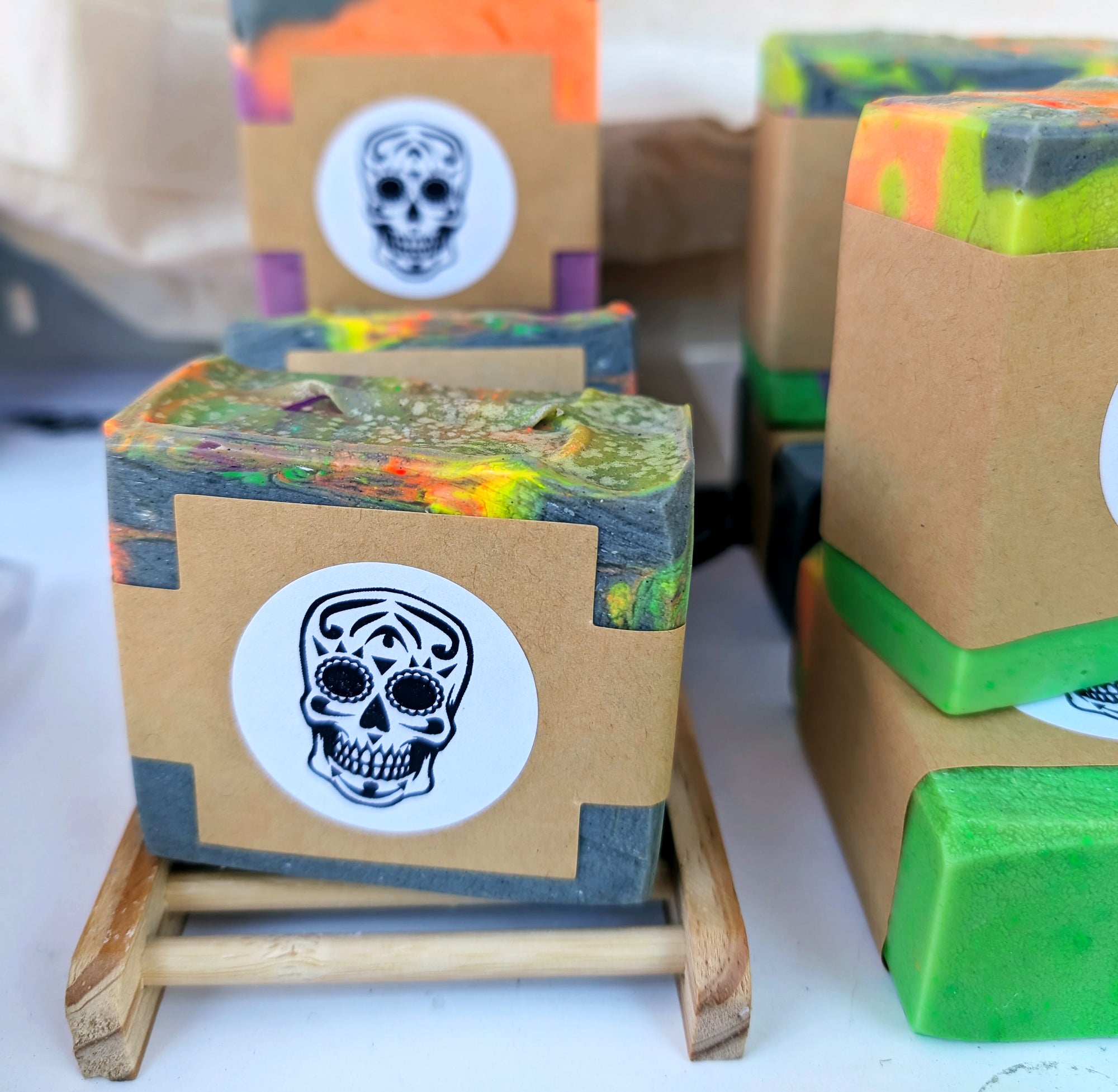 Day of the Dead Sugar Skull Scented Soap with Activated Charcoal