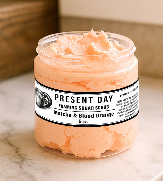 Luxe Foaming Sugar Scrub – Exfoliating & Hydrating Cleanse in a 6 oz. Jar