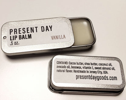 Present Day Vanilla Lip Balm, .5 oz. slide tin