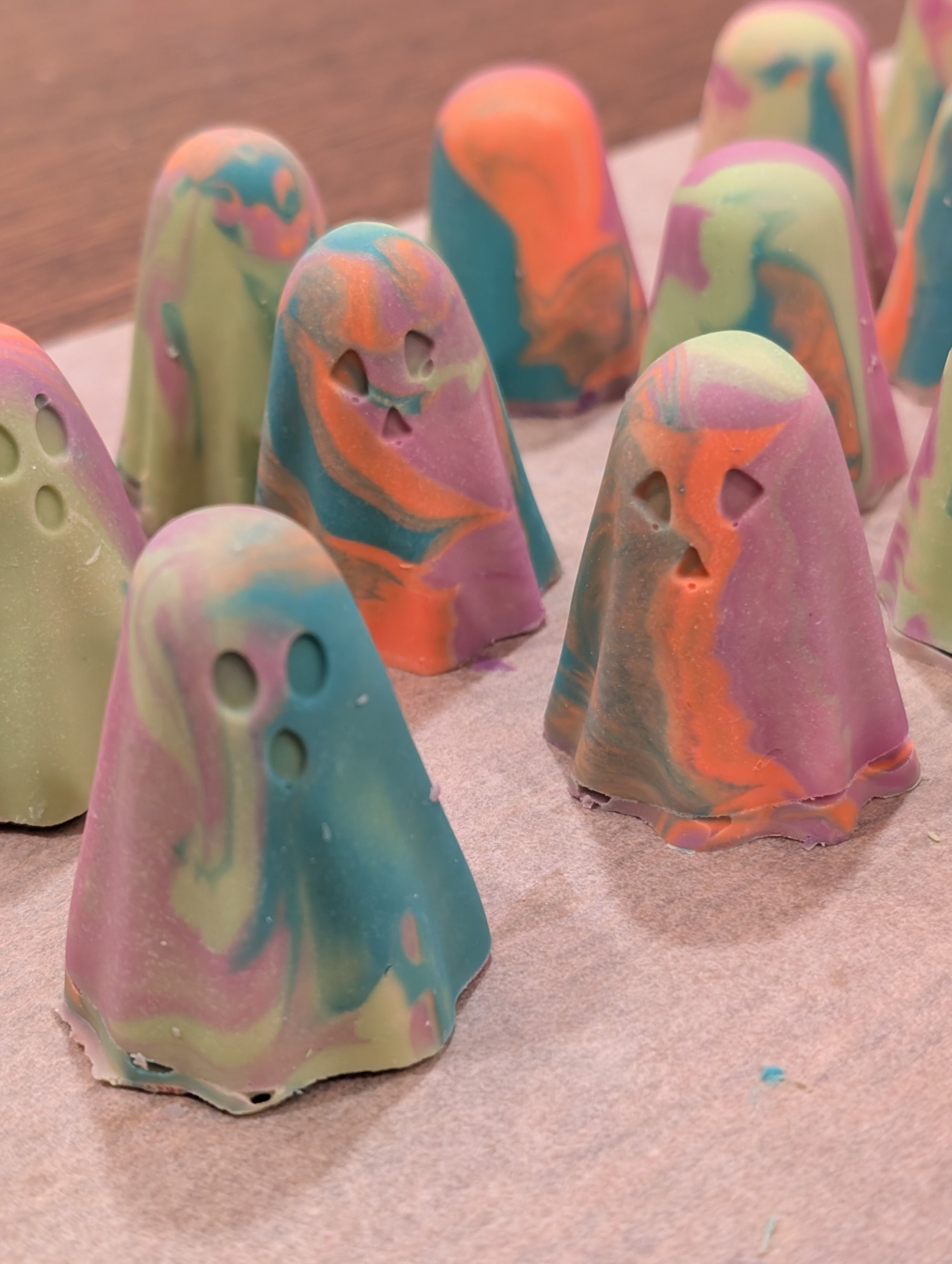 Ghost Soaps – Tie-Dye Halloween Hand Soap, Vanilla Fig or Mandarin Blood Orange, Moisturizing Oat & Olive Oil, Present Day Goods