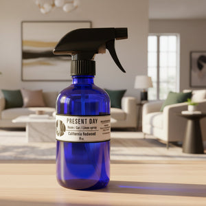 blue spray bottle for California Redwood Room Spray