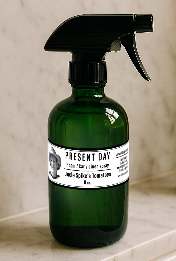 Uncle Spike's Tomatoes Room + Linen Spray, 8 oz. glass bottle