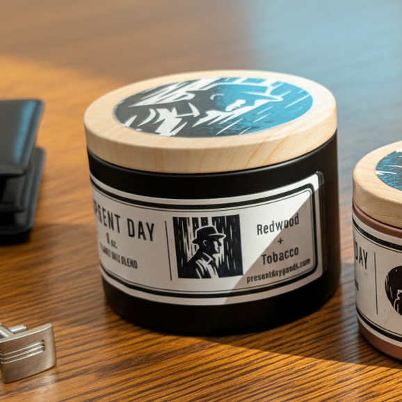 Redwood + Tobacco Candle Tin, 6 oz.