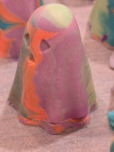 close up of cute ghost shaped hotel soap