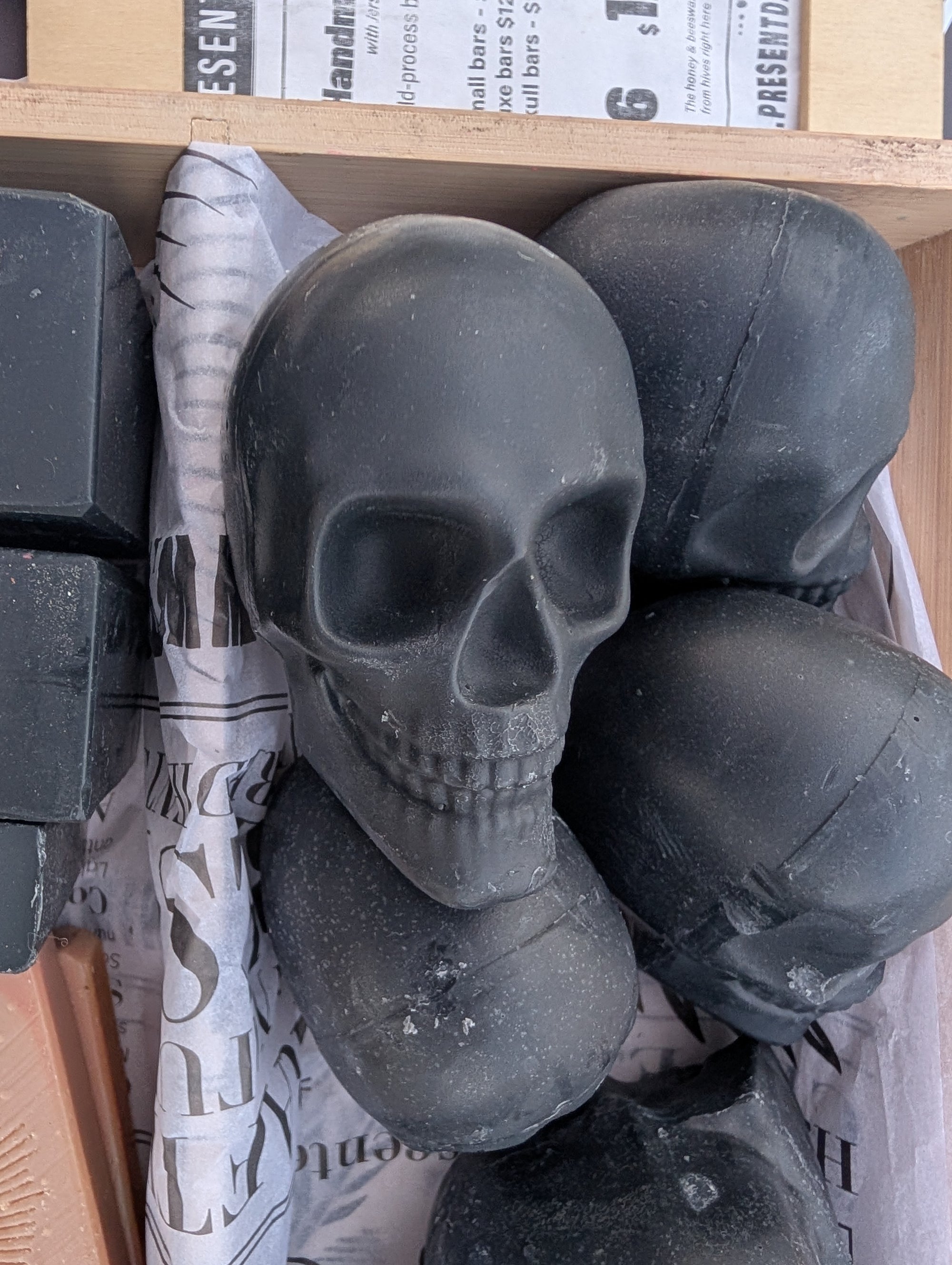 Charcoal & Pumice Skull Shaped Peppermint Pine Scented Soap