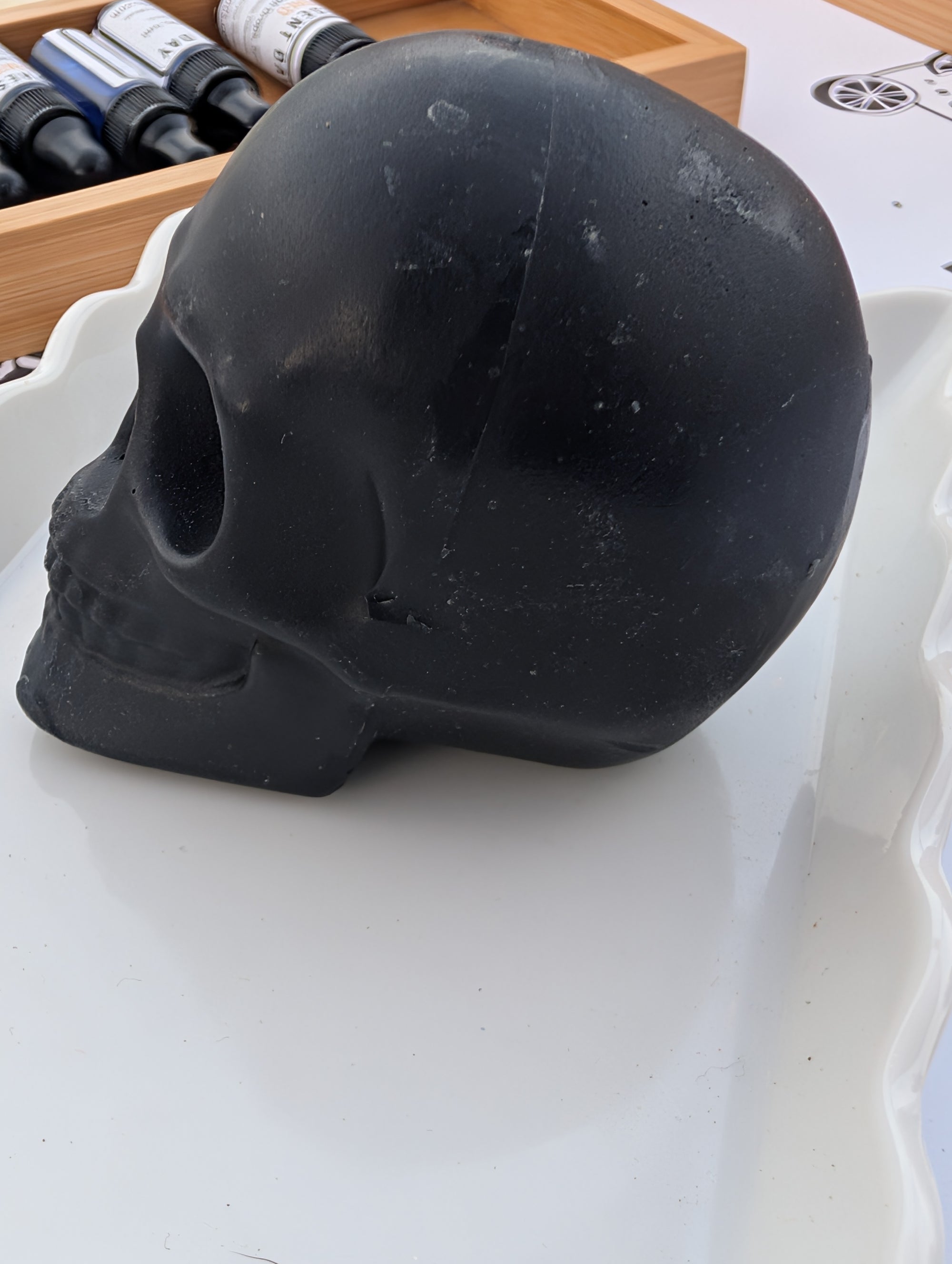 Charcoal & Pumice Skull Shaped Peppermint Pine Scented Soap