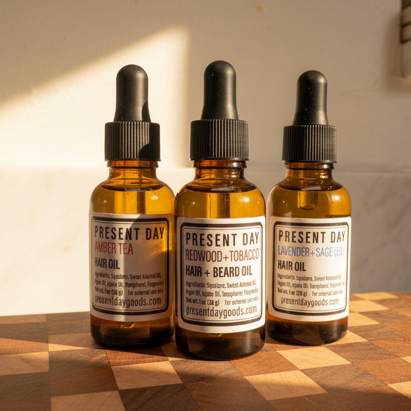 Amber Tea Luxe Hair Oil, 1 oz. Amber Glass Bottle