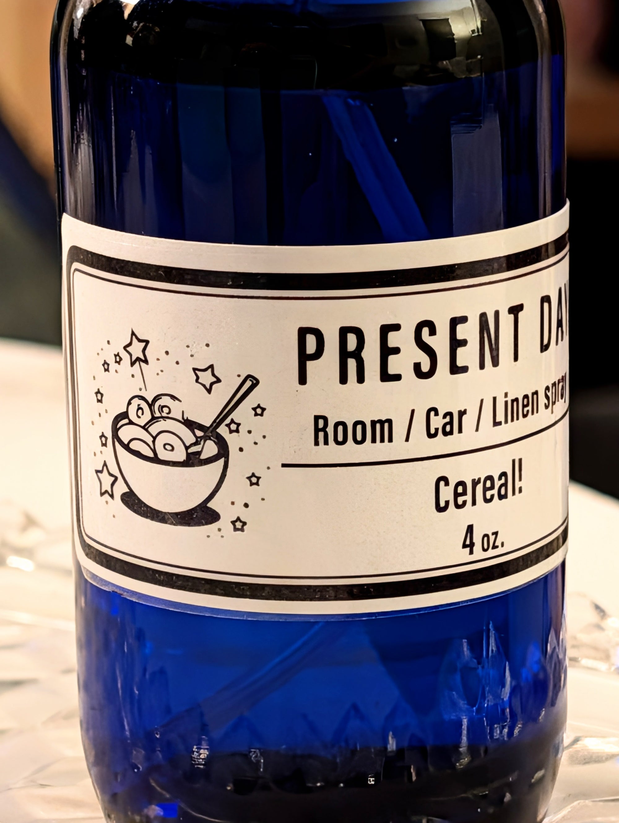 Cereal!  Room & Linen Spray · 4oz · Blue Glass Bottle