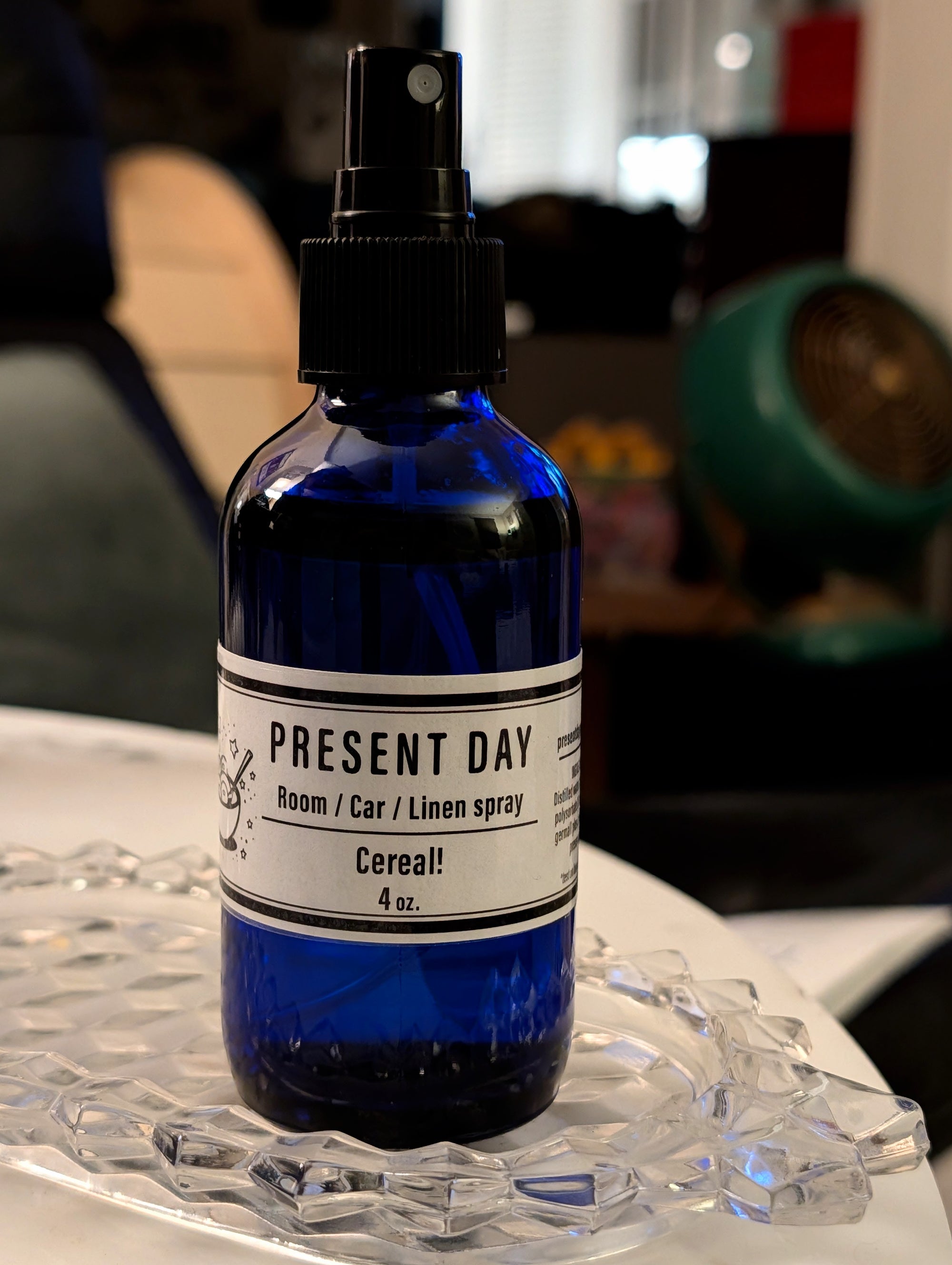 Cereal!  Room & Linen Spray · 4oz · Blue Glass Bottle