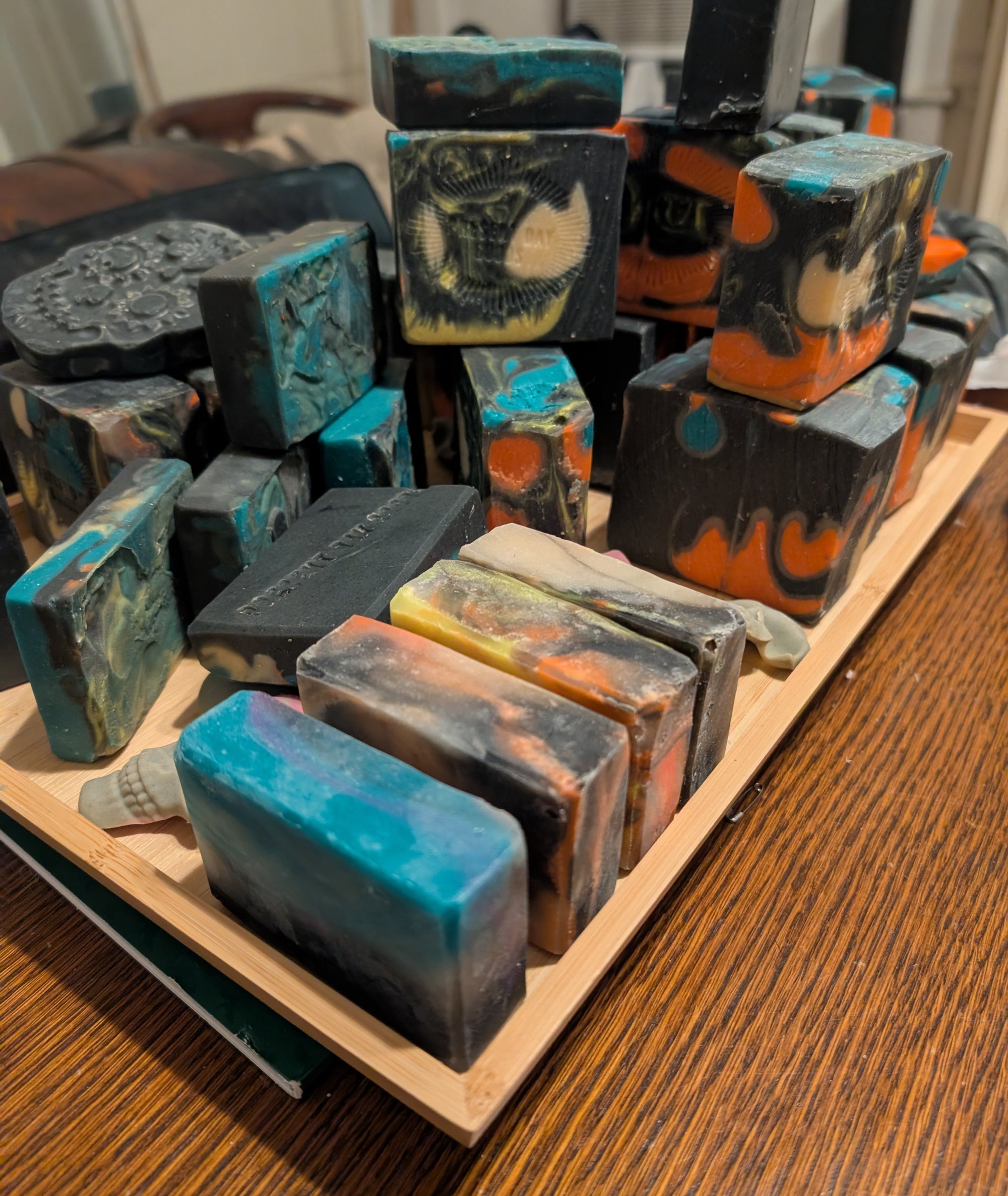 Day of the Dead Sugar Skull Scented Soap with Activated Charcoal