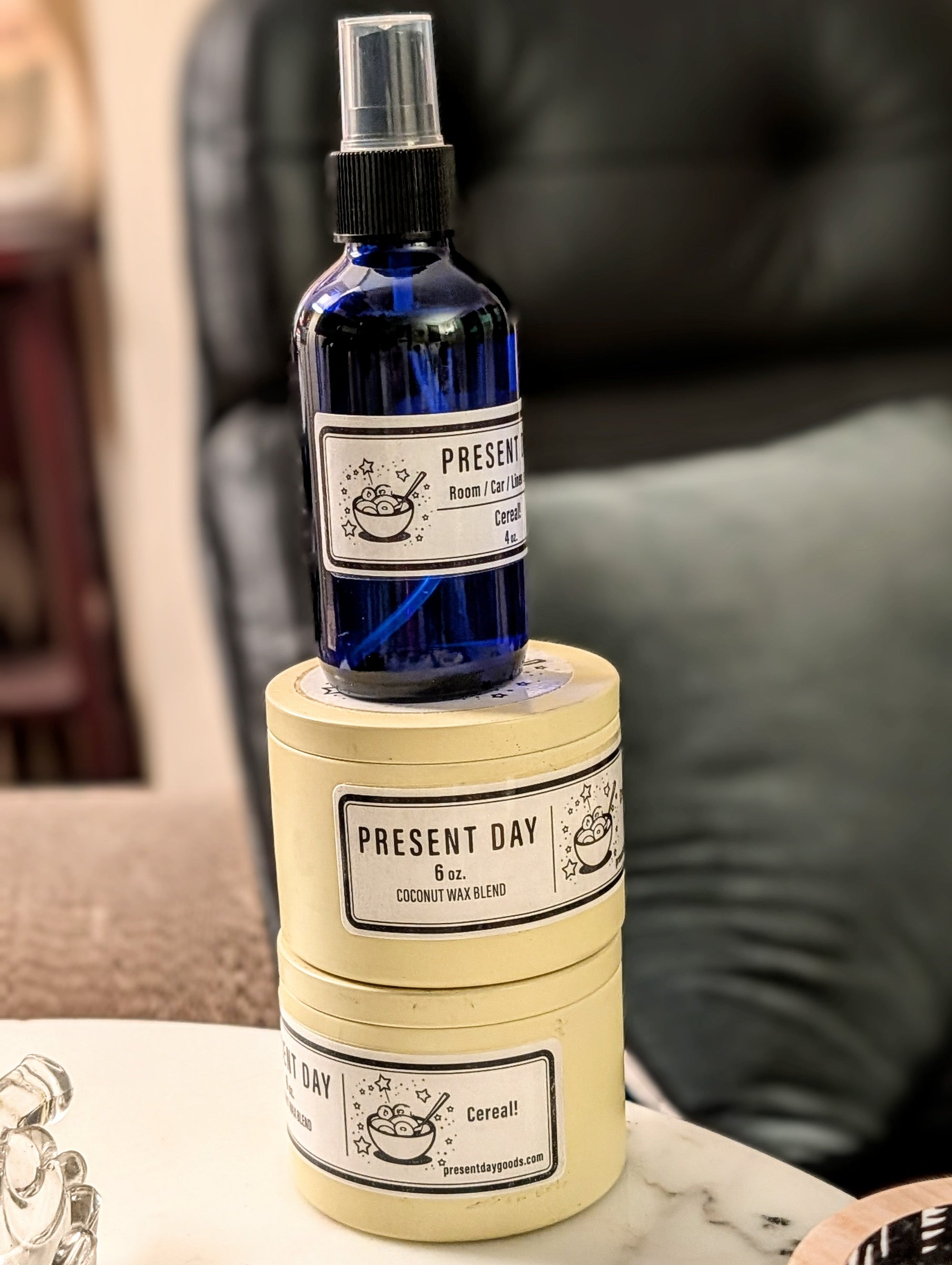 Cereal!  Room & Linen Spray · 4oz · Blue Glass Bottle