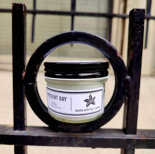 Vanilla and Fig Scented Candle in a Mini Travel Jar 3oz.
